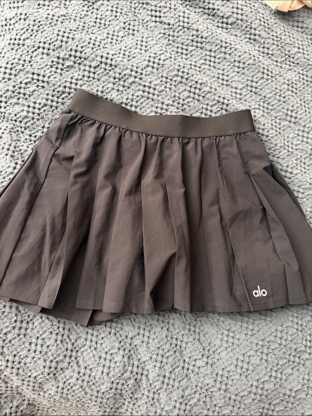 ALO Yoga Black Pleated Mini Skirt